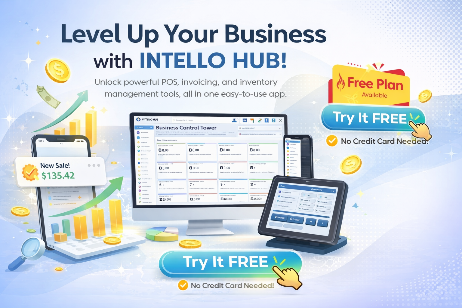 Smart Business Management. Low Cost. High Impact. dashboard preview